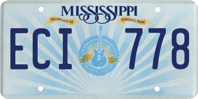 MS license plate ECI778