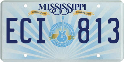 MS license plate ECI813