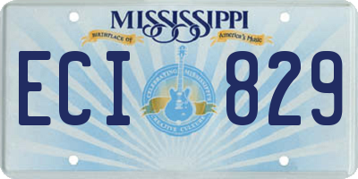 MS license plate ECI829
