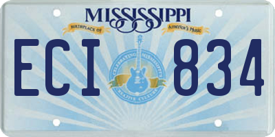 MS license plate ECI834