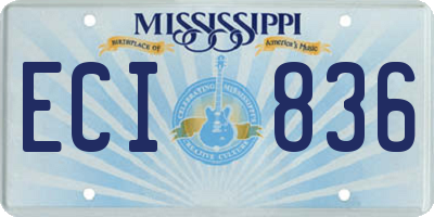MS license plate ECI836
