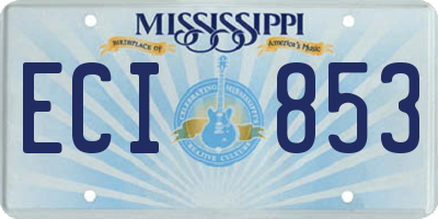 MS license plate ECI853