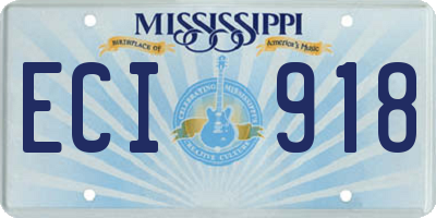 MS license plate ECI918