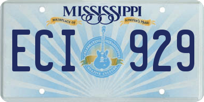 MS license plate ECI929