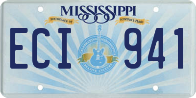 MS license plate ECI941
