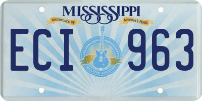 MS license plate ECI963