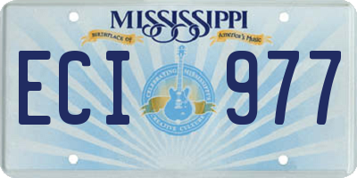 MS license plate ECI977