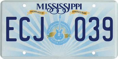 MS license plate ECJ039