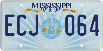 MS license plate ECJ064