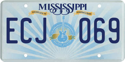 MS license plate ECJ069