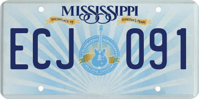 MS license plate ECJ091