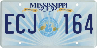 MS license plate ECJ164