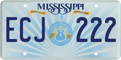 MS license plate ECJ222