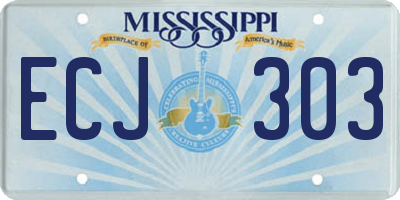 MS license plate ECJ303