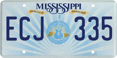 MS license plate ECJ335