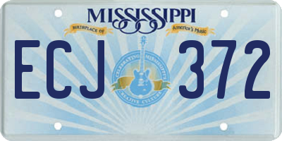 MS license plate ECJ372