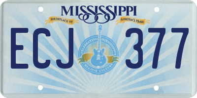 MS license plate ECJ377