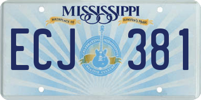 MS license plate ECJ381