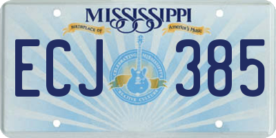 MS license plate ECJ385