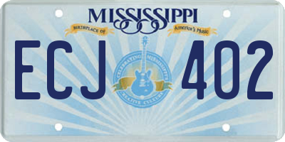 MS license plate ECJ402