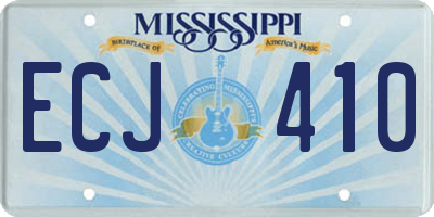 MS license plate ECJ410