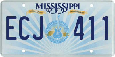 MS license plate ECJ411