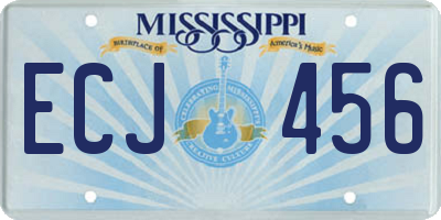 MS license plate ECJ456