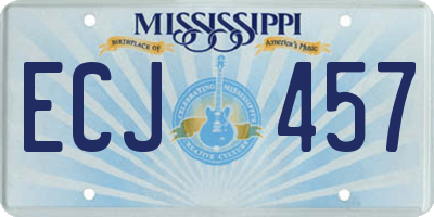 MS license plate ECJ457