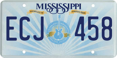 MS license plate ECJ458