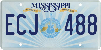 MS license plate ECJ488