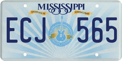 MS license plate ECJ565