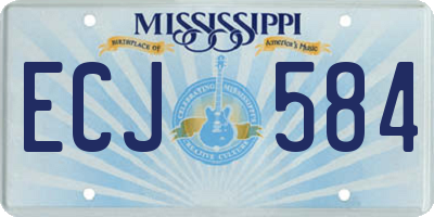 MS license plate ECJ584