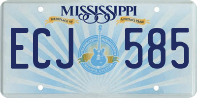 MS license plate ECJ585