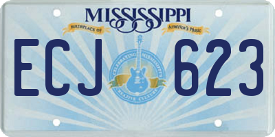 MS license plate ECJ623
