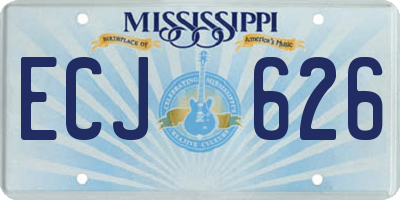 MS license plate ECJ626