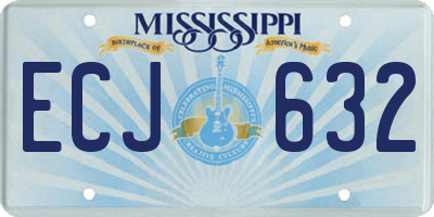 MS license plate ECJ632
