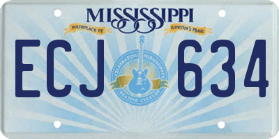 MS license plate ECJ634