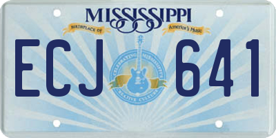 MS license plate ECJ641