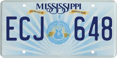 MS license plate ECJ648
