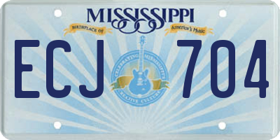 MS license plate ECJ704