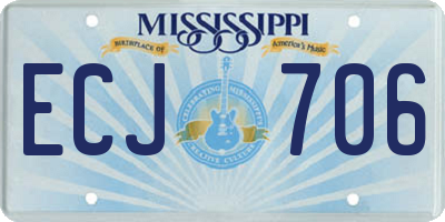 MS license plate ECJ706