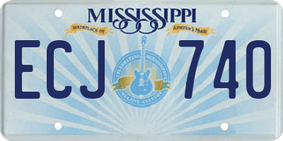 MS license plate ECJ740