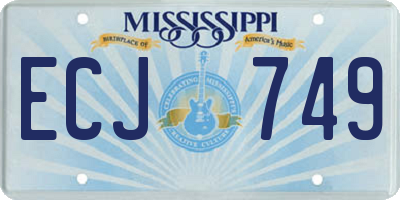 MS license plate ECJ749