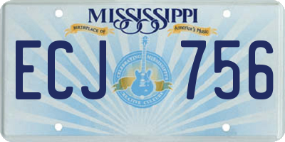 MS license plate ECJ756