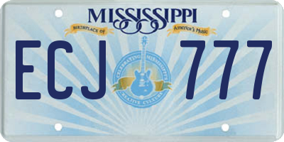 MS license plate ECJ777
