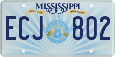 MS license plate ECJ802