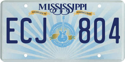 MS license plate ECJ804
