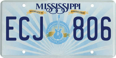 MS license plate ECJ806