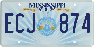 MS license plate ECJ874