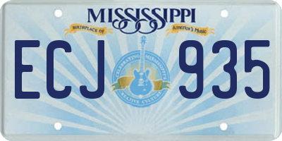 MS license plate ECJ935